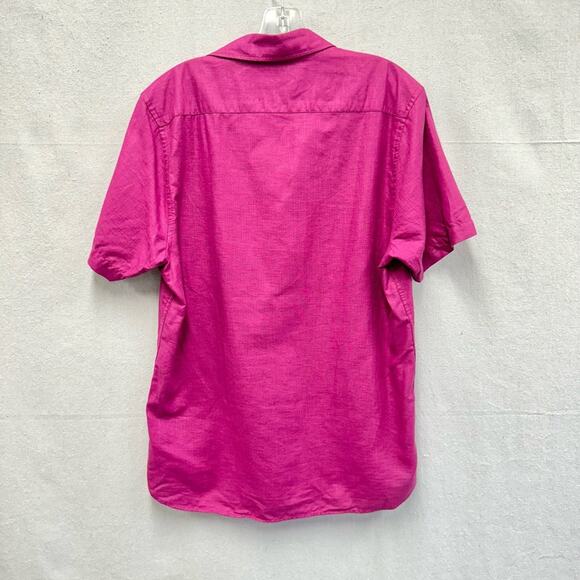 Ted Baker set of 2 men's short sleeve button up tops Size 3 magenta Size 4 blue - Picture 5 of 16